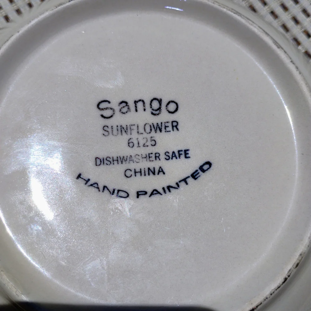 Sango Sunflower Serving Bowl – Bright Blue & Yellow Floral - Picture 3 of 3